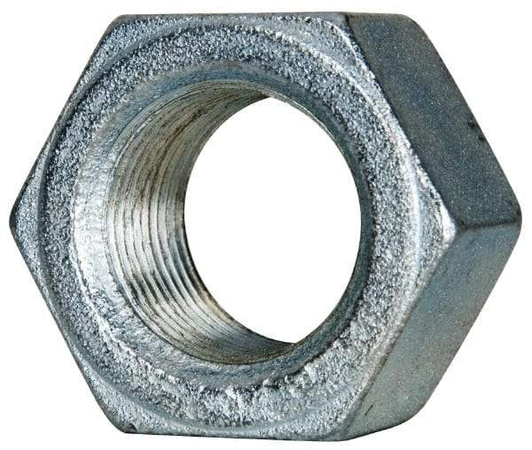 Value Collection - 1-1/8 - 12 UN Steel Right Hand Hex Nut - 1-11/16" Across Flats, 31/32" High, Zinc-Plated Finish - Industrial Tool & Supply