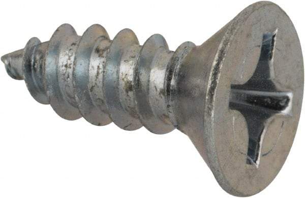 Value Collection - #12 Flat Head Phillips Sheet Metal Screw - Steel, 5/8" OAL, AISI 1016, ASME B18.6.3, ASME B18.6.4 & SAE J933, Grade 1016-1024 - Industrial Tool & Supply