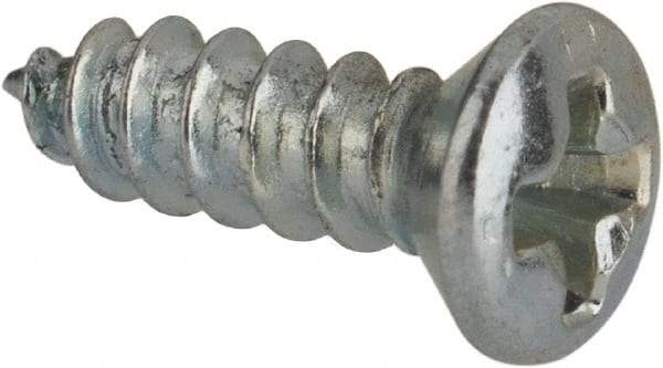 Value Collection - #4 Oval Head Phillips Sheet Metal Screw - Steel, 3/8" OAL, AISI 1016, ANSI/ASME B18.6.4, ASME B18.6.3 & SAE J933, Grade 1016-1024 - Industrial Tool & Supply