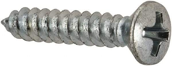 Value Collection - #6 Oval Head Phillips Sheet Metal Screw - Steel, 3/4" OAL, AISI 1016, ANSI/ASME B18.6.4, ASME B18.6.3 & SAE J933, Grade 1016-1024 - Industrial Tool & Supply