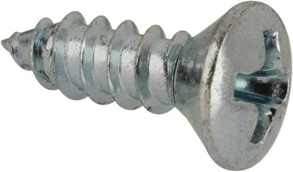 Value Collection - #7 Oval Head Phillips Sheet Metal Screw - Steel, 1/2" OAL, AISI 1016, ANSI/ASME B18.6.4, ASME B18.6.3 & SAE J933, Grade 1016-1024 - Industrial Tool & Supply