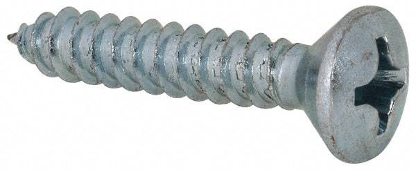 Value Collection - #12 Oval Head Phillips Sheet Metal Screw - Steel, 1-1/4" OAL, AISI 1016, ANSI/ASME B18.6.4, ASME B18.6.3 & SAE J933, Grade 1016-1024 - Industrial Tool & Supply