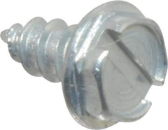 Value Collection - #4 Hex Washer Head Slotted Sheet Metal Screw - Steel, 1/4" Length Under Head, AISI 1016, ASME B18.6.3, ASME B18.6.4 & SAE J933, Grade 1016-1024 - Industrial Tool & Supply