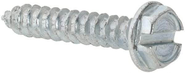 Value Collection - #4 Hex Washer Head Slotted Sheet Metal Screw - Steel, 5/8" Length Under Head, AISI 1016, ASME B18.6.3, ASME B18.6.4 & SAE J933, Grade 1016-1024 - Industrial Tool & Supply