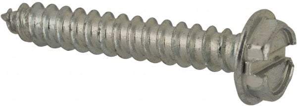 Value Collection - #4 Hex Washer Head Slotted Sheet Metal Screw - Steel, 3/4" Length Under Head, AISI 1016, ASME B18.6.3, ASME B18.6.4 & SAE J933, Grade 1016-1024 - Industrial Tool & Supply