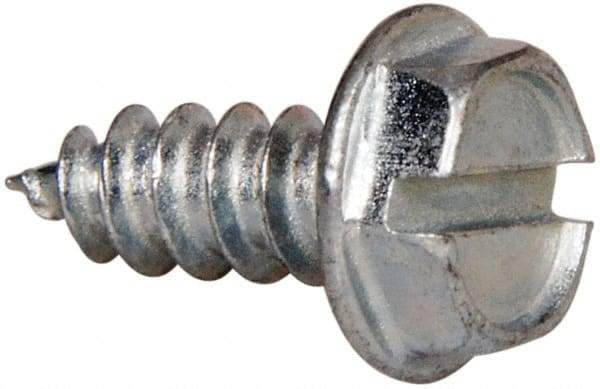 Value Collection - #7 Hex Washer Head Slotted Sheet Metal Screw - Steel, 3/8" Length Under Head, AISI 1016, ASME B18.6.3, ASME B18.6.4 & SAE J933, Grade 1016-1024 - Industrial Tool & Supply