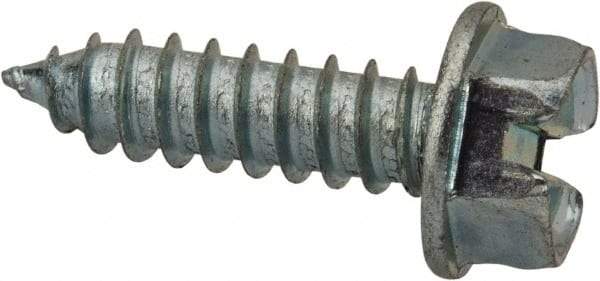 Value Collection - 1/4" Hex Washer Head Slotted Sheet Metal Screw - Steel, 7/8" Length Under Head, AISI 1016, ASME B18.6.3, ASME B18.6.4 & SAE J933, Grade 1016-1024 - Industrial Tool & Supply