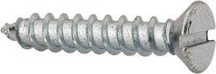 Value Collection - #12 Flat Head Slotted Sheet Metal Screw - Steel, 1-1/4" OAL, AISI 1016, ASME B18.6.3, ASME B18.6.4 & SAE J933, Grade 1016-1024 - Industrial Tool & Supply