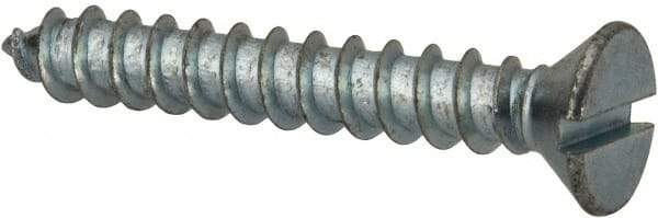 Value Collection - #12 Flat Head Slotted Sheet Metal Screw - Steel, 1-1/2" OAL, AISI 1016, ASME B18.6.3, ASME B18.6.4 & SAE J933, Grade 1016-1024 - Industrial Tool & Supply