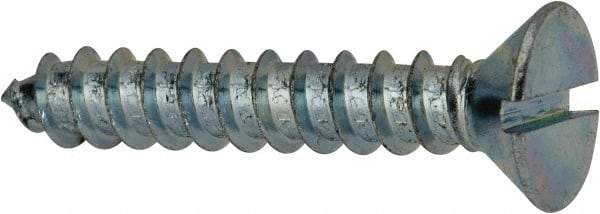 Value Collection - #14 Flat Head Slotted Sheet Metal Screw - Steel, 1-1/2" OAL, AISI 1016, ASME B18.6.3, ASME B18.6.4 & SAE J933, Grade 1016-1024 - Industrial Tool & Supply