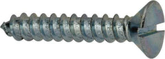 Value Collection - #14 Flat Head Slotted Sheet Metal Screw - Steel, 1-1/2" OAL, AISI 1016, ASME B18.6.3, ASME B18.6.4 & SAE J933, Grade 1016-1024 - Industrial Tool & Supply