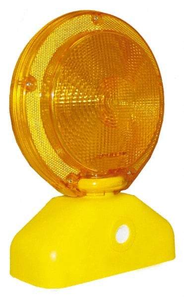 PRO-SAFE - 10-1/2" High Barricade Light - 1.3 Lb, Yellow Case & Amber Lens - Industrial Tool & Supply