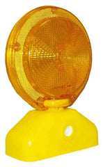 PRO-SAFE - 10-1/2" High Barricade Light - 1.3 Lb, Yellow Case & Amber Lens - Industrial Tool & Supply