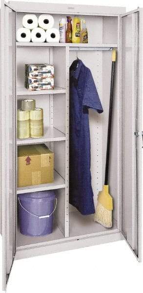 Sandusky Lee - 5 Shelf Combination Storage Cabinet - Steel, 36" Wide x 24" Deep x 72" High, Gray - Industrial Tool & Supply