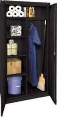 Sandusky Lee - 5 Shelf Combination Storage Cabinet - Steel, 36" Wide x 24" Deep x 78" High, Black - Industrial Tool & Supply