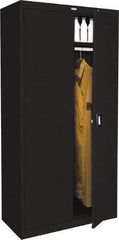 Sandusky Atlantic - 2 Shelf Combination Storage Cabinet - Steel, 36" Wide x 24" Deep x 78" High, Black - Industrial Tool & Supply
