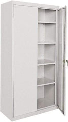 Sandusky Lee - 5 Shelf Locking Storage Cabinet - Steel, 36" Wide x 18" Deep x 72" High, Gray - Industrial Tool & Supply