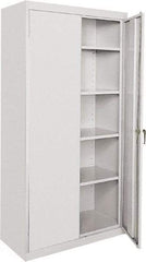 Sandusky Lee - 5 Shelf Locking Storage Cabinet - Steel, 36" Wide x 24" Deep x 72" High, Gray - Industrial Tool & Supply