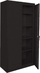 Sandusky Lee - 5 Shelf Locking Storage Cabinet - Steel, 36" Wide x 24" Deep x 72" High, Black - Industrial Tool & Supply