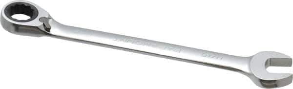 Paramount - 11/16" 12 Point Offset Combination Wrench - 15° Offset Angle, 6-1/2" OAL, Chrome Vanadium Steel, Polished Finish - Industrial Tool & Supply