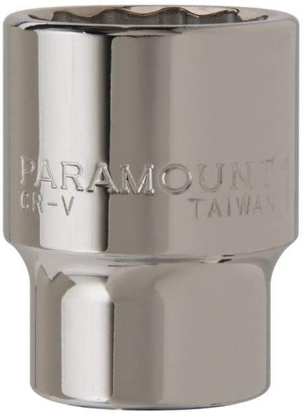 Paramount - 1-1/4", 3/4" Drive, Standard Hand Socket - 12 Points, 2-5/16" OAL - Industrial Tool & Supply