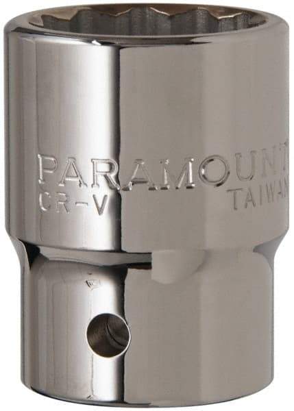 Paramount - 1-1/8", 3/4" Drive, Standard Hand Socket - 12 Points, 2-13/64" OAL - Industrial Tool & Supply