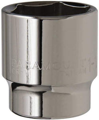 Paramount - 1-1/4", 1/2" Drive, Standard Hand Socket - 6 Points, 1-1/2" OAL, Steel, Chrome Finish - Industrial Tool & Supply