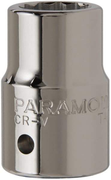 Paramount - 3/4", 3/4" Drive, Standard Hand Socket - 12 Points, 2" OAL, Chrome Finish - Industrial Tool & Supply