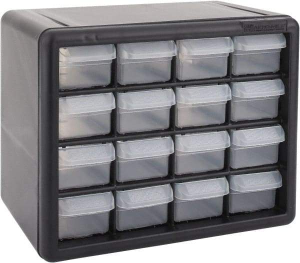 Akro-Mils - 16 Drawer, Small Parts Cabinet - 6-3/8" Deep x 10-9/16" Wide x 8-1/2" High - Industrial Tool & Supply