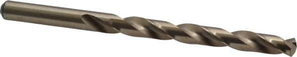 Precision Twist Drill - 0.323" 135° Cobalt Jobber Drill - Oxide/Gold Finish, Right Hand Cut, Spiral Flute, Straight Shank, 4-5/8" OAL, Split Point - Industrial Tool & Supply
