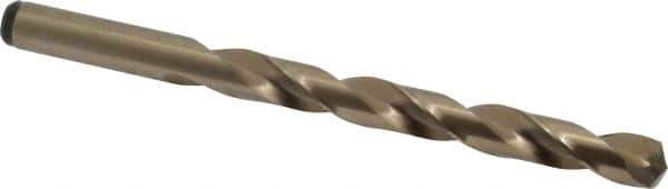 Precision Twist Drill - 0.386" 135° Cobalt Jobber Drill - Oxide/Gold Finish, Right Hand Cut, Spiral Flute, Straight Shank, 5-1/8" OAL, Split Point - Industrial Tool & Supply