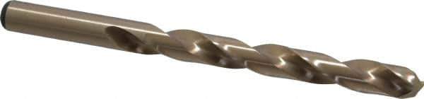 Precision Twist Drill - 0.404" 135° Cobalt Jobber Drill - Oxide/Gold Finish, Right Hand Cut, Spiral Flute, Straight Shank, 5-1/4" OAL, Split Point - Industrial Tool & Supply