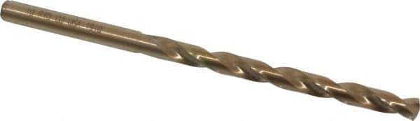 Precision Twist Drill - #10 135° Cobalt Jobber Drill - Oxide/Gold Finish, Right Hand Cut, Spiral Flute, Straight Shank, 3-5/8" OAL, Split Point - Industrial Tool & Supply