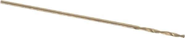 Precision Twist Drill - #74 135° Cobalt Jobber Drill - Oxide/Gold Finish, Right Hand Cut, Spiral Flute, Straight Shank, 1" OAL, Split Point - Industrial Tool & Supply