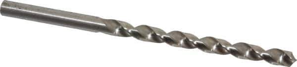 Precision Twist Drill - #4 118° High Speed Steel Jobber Drill - Bright Finish, Right Hand Cut, Spiral Flute, Straight Shank, 3-3/4" OAL, Standard Point - Industrial Tool & Supply