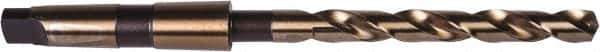 Precision Twist Drill - 27/32", 3MT 135° Point Cobalt Taper Shank Drill Bit - Oxide/Gold Finish, 6-1/8" Flute Length, 10-3/4" OAL, Spiral Flute, Series 209CO - Industrial Tool & Supply