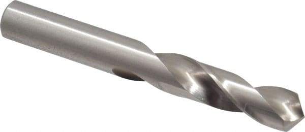 Precision Twist Drill - 31/64" 118° Spiral Flute High Speed Steel Screw Machine Drill Bit - Bright Finish, Right Hand Cut, 2-3/16" Flute Length, 3-11/16" OAL, Standard Point, Straight Shank - Industrial Tool & Supply