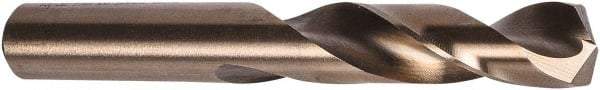 Precision Twist Drill - 1/2" 135° Spiral Flute Cobalt Screw Machine Drill Bit - Oxide/Gold Finish, Right Hand Cut, 2-1/4" Flute Length, 3-3/4" OAL, Split Point, Straight Shank - Industrial Tool & Supply