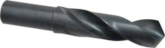 Precision Twist Drill - 1-1/8" 118° Spiral Flute High Speed Steel Screw Machine Drill Bit - Oxide Finish, Right Hand Cut, 4" Flute Length, 6-3/8" OAL, Standard Point, Straight Shank - Industrial Tool & Supply