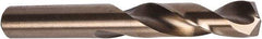 Precision Twist Drill - #10 135° Spiral Flute Cobalt Screw Machine Drill Bit - Oxide/Gold Finish, Right Hand Cut, 1-3/16" Flute Length, 2-1/4" OAL, Split Point, Straight Shank - Industrial Tool & Supply
