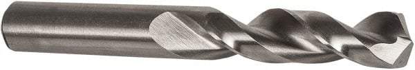 Precision Twist Drill - #12 135° Parabolic Flute High Speed Steel Screw Machine Drill Bit - Bright Finish, Right Hand Cut, 1-3/16" Flute Length, 2-1/4" OAL, Split Point, Straight Shank - Industrial Tool & Supply