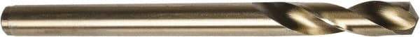 Precision Twist Drill - 25/64" 135° Spiral Flute Cobalt Screw Machine Drill Bit - Oxide/Gold Finish, Right Hand Cut, 1-7/8" Flute Length, 5-1/8" OAL, Split Point, Straight Shank - Industrial Tool & Supply
