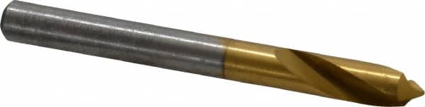 Precision Twist Drill - 1/4" Body Diam, 90°, 2-1/2" OAL, High Speed Steel Spotting Drill - Industrial Tool & Supply