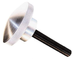 Morton Machine Works - 3" Head, Knurled Knob - Threaded Stem, Aluminum - Industrial Tool & Supply