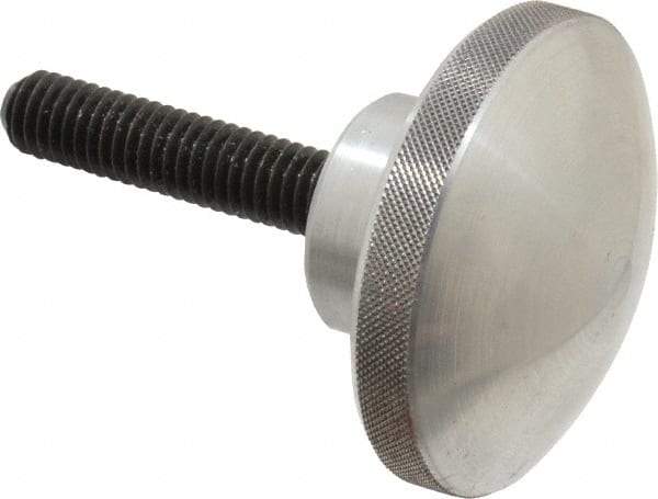 Morton Machine Works - 2" Head, Knurled Knob - Threaded Stem, Aluminum - Industrial Tool & Supply