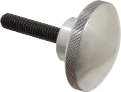 Morton Machine Works - 2" Head, Knurled Knob - Threaded Stem, Aluminum - Industrial Tool & Supply