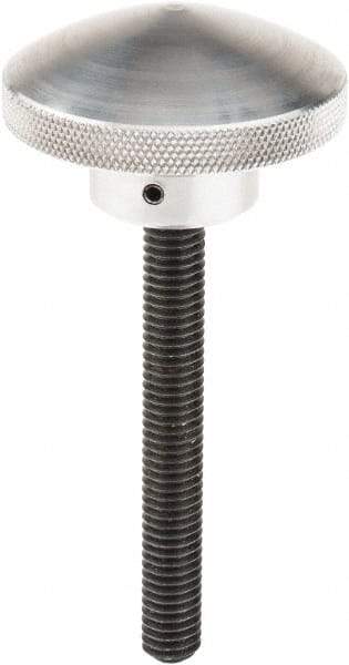 Morton Machine Works - 2" Head, Knurled Knob - Threaded Stem, Aluminum - Industrial Tool & Supply