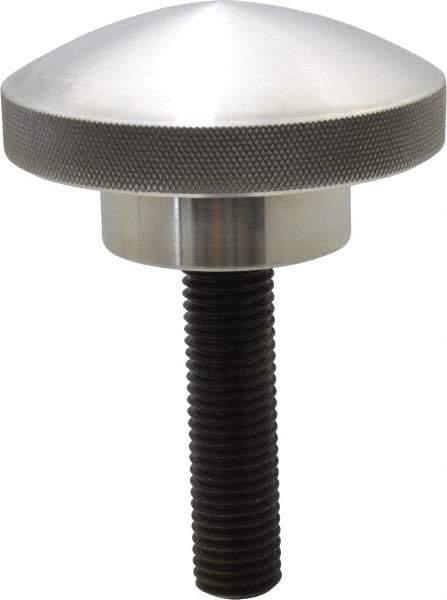 Morton Machine Works - 3-1/2" Head, Knurled Knob - Threaded Stem, Aluminum - Industrial Tool & Supply