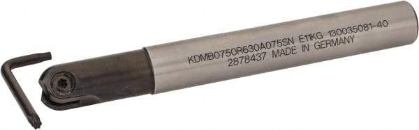 Kennametal - 3/4" Cut Diam, 3/8" Max Depth of Cut, 3/4" Shank Diam, 6.281" OAL, Indexable Ball Nose End Mill - 1.753" Head Length, Straight Shank, KDMB Toolholder, KDMB 0750.. Insert - Industrial Tool & Supply