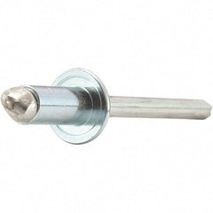 STANLEY Engineered Fastening - Size 5 Dome Head Stainless Steel Open End Blind Rivet - Stainless Steel Mandrel, 0.126" to 0.187" Grip, 5/32" Head Diam, 0.16" to 0.164" Hole Diam, 0.097" Body Diam - Industrial Tool & Supply